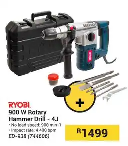 Builders Warehouse RYOBI 900 W Rotary Hammer Drill - 4J offer