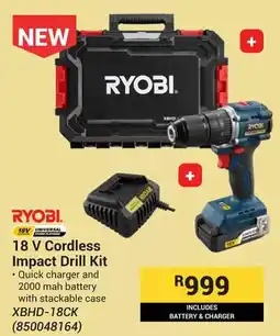 Builders Warehouse RYOBI 18 V Cordless Impact Drill Kit offer