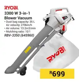 Builders Warehouse RYOBI 3300 W 3-in-1 Blower Vacuum offer