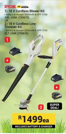 Builders Warehouse RYOBI 18 V Cordless Blower Kit offer