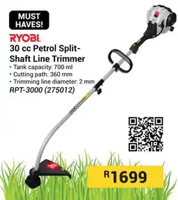 Builders Warehouse RYOBI 30 cc Petrol Split-Shaft Line Trimmer offer