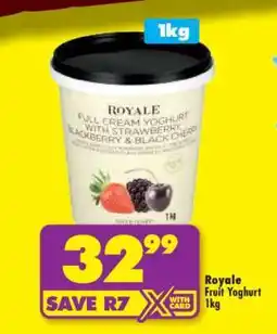 Shoprite Royale Fruit Yoghurt 1kg offer