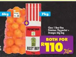 Shoprite Class 1 Best Buy Potatoes 7kg pocket + Oranges 6kg bag offer