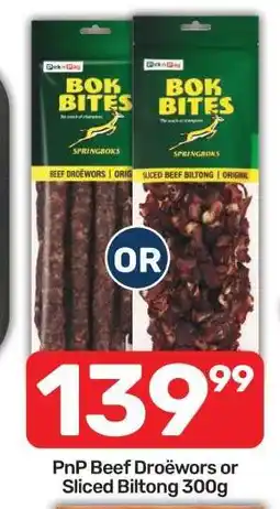 Pick n Pay PnP Beef Droëwors or Sliced Biltong 300g offer