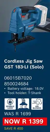Builders Warehouse Bosch Cordless Jig Saw offer