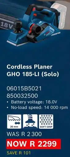 Builders Warehouse Bosch Cordless Planer offer