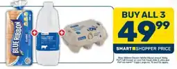 Pick n Pay Blue Ribbon Classic White Sliced Bread, PnP Full Cream or Low Fat Fresh Milk and PnP no name Eggs Large offer