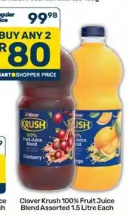 Pick n Pay Clover Krush 100% Fruit Juice Blend Assorted offer