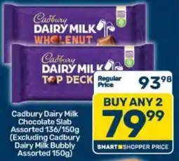 Pick n Pay Cadbury Dairy Milk Chocolate Slab Assorted offer