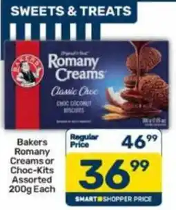 Pick n Pay Bakers Romany Creams or Choc-Kits Assorted offer