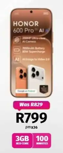 Vodacom HONOR 600 Pro AI offer