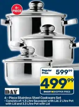Pick n Pay DAY 6 - Piece Stainless Steel Cookware Set offer