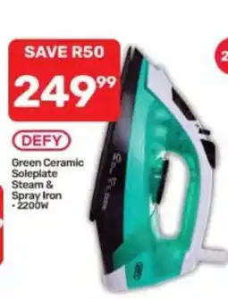 Pick n Pay Defy Green Ceramic Soleplate Steam & Spray Iron offer