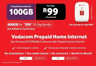 Vodacom Vodacom Prepaid Home Internet offer