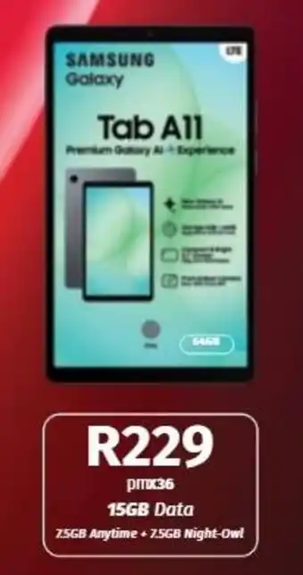 Vodacom Samsung Galaxy Tab A11 offer