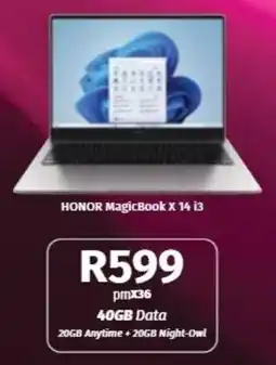 Vodacom HONOR MagicBook X 14 i3 offer