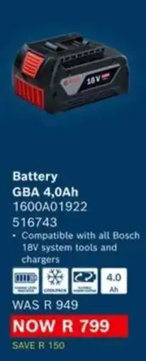 Builders Express Bosch Battery offer