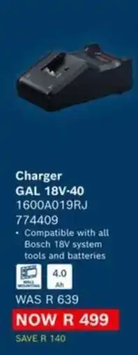 Builders Express Charger GAL 18V-40 offer