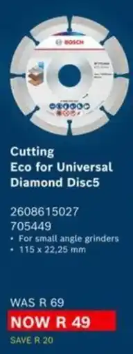 Builders Express Bosch Cutting Eco for Universal Diamond Disc5 offer