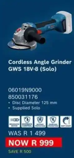 Builders Express Cordless Angle Grinder GWS 18V-8 (Solo) offer