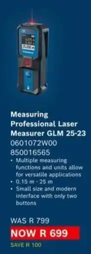 Builders Express Measuring Professional Laser Measurer GLM 25-23 offer