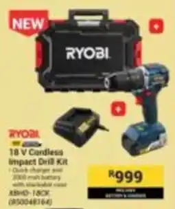 Builders Express RYOBI 18 V Cordless Impact Drill Kit offer