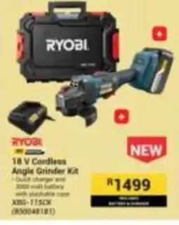 Builders Express RYOBI 18 V Cordless Angle Grinder Kit offer
