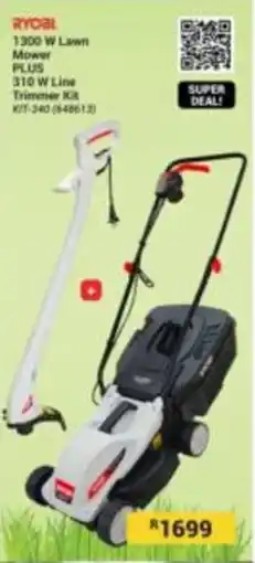 Builders Express RYOBI 1300 W Lawn Mower PLUS 310 W Line Trimmer Kit offer