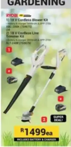 Builders Express RYOBI 18 V Cordless Blower Kit offer