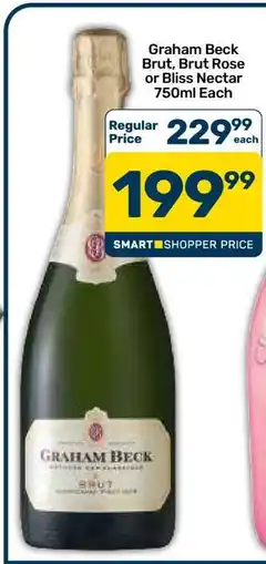 Pick n Pay Graham Beck Brut, Brut Rose or Bliss Nectar 750ml Each offer
