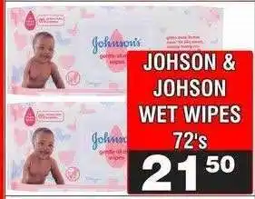 Advance Cash n Carry JOHSON & JOHSON WET WIPES 72's offer