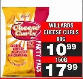 Advance Cash n Carry WILLARDS CHEESE CURLS 90G offer