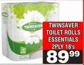 Advance Cash n Carry TWINSAVER TOILET ROLLS ESSENTIALS 2PLY 18's offer