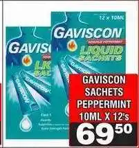 Advance Cash n Carry GAVISCON SACHETS PEPPERMINT 10ML X 12's offer