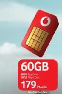 Game Vodafone - 60gb data sim offer