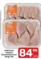 Pick n Pay Fresh chicken drumsticks 6s or wings 12s offer