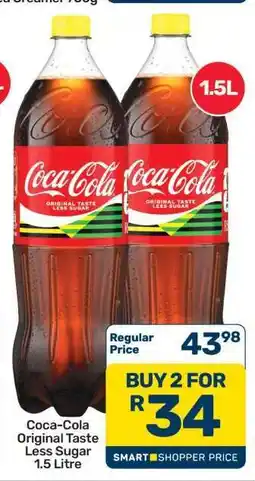Pick n Pay Hypermarket Coca Cola Original Taste Less Sugar 1.5 Litre offer