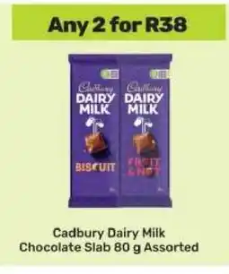 Game Cadbury Dairy Milk Chocolate Slab 80 g Assorted offer