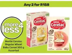 Game Nestlé Cerelac Regular Wheat Baby Cereal 500 g Assorted offer