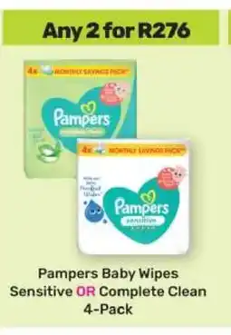 Game Pampers Baby Wipes Sensitive OR Complete Clean 4-Pack offer
