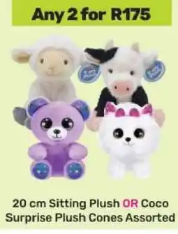 Game 20 cm Sitting Plush OR Coco Surprise Plush Cones Assorted offer