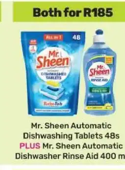Game Mr. Sheen Automatic Dishwashing Tablets 48s PLUS Mr. Sheen Automatic Dishwasher Rinse Aid 400 ml offer