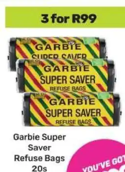 Game Garbie Super Saver Refuse Bags 20s offer