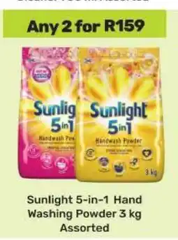 Game Sunlight 5-in-1 Hand Washing Powder 3 kg Assorted offer