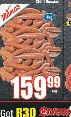 Boxer Mama's chilli russians offer