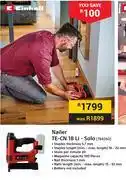 Builders Warehouse Einhell Nailer TE-CN 18 Li-Solo 784260 offer