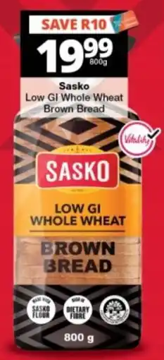 Checkers Sasko Low GI Whole Wheat Brown Bread offer