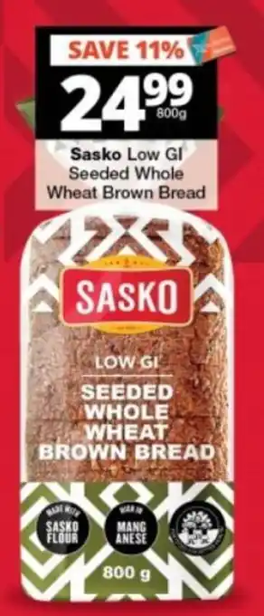 Sasko Low GI Seeded Whole Wheat Brown Bread