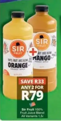 Checkers Hyper Sir Fruit 100% Fruit Juice Blend offer