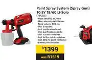 Builders Warehouse Einhell Paint Spray Systen (Spray Gun) TC-SY 18/60 Li-Solo 784255 offer